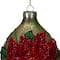 6.5" Glitter Red & Gold Poinsettia Glass Finial Christmas Ornament